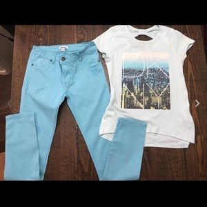 Girl’s DKNY 2 pc Outfit- Pants & Shirt- Size L- 14